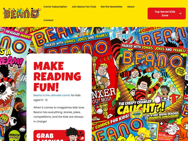 Screenshot of www.beano.com