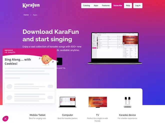 Screenshot of www.karafun.com