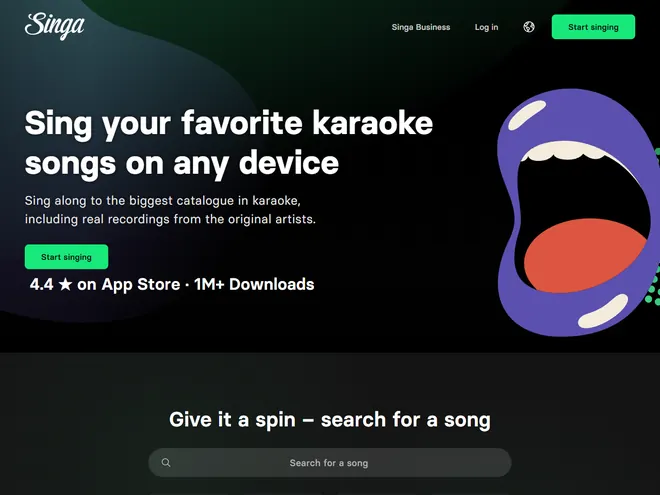 Screenshot of singa.com