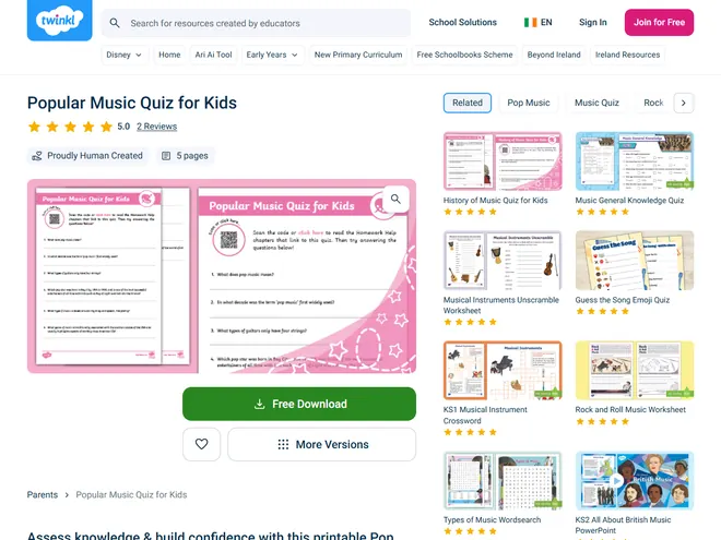 Screenshot of www.twinkl.ie