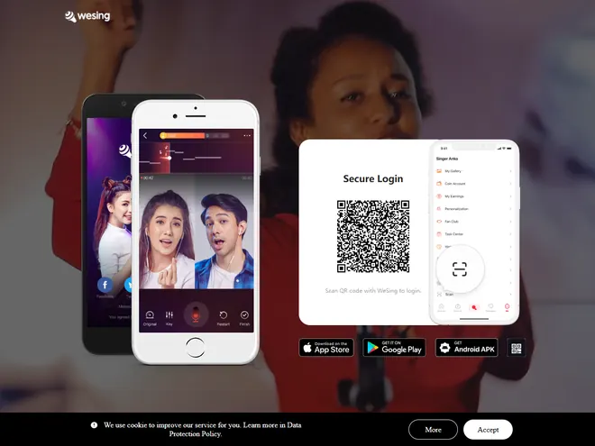 Screenshot of wesingapp.com